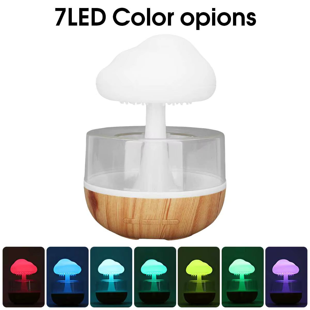 Rain Cloud Humidifier Rain Colorful Mushroom Cloud Raindrop Atmosphere Lamp Night Light Essential Oil Small Aromatherapy Machine